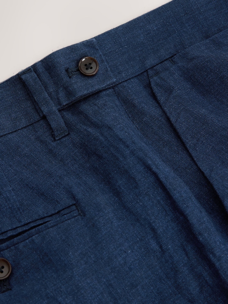 Navy 100% Linen Chinos - Image 2 of 11 Navy 100% Linen Chinos - Image 2 of 11