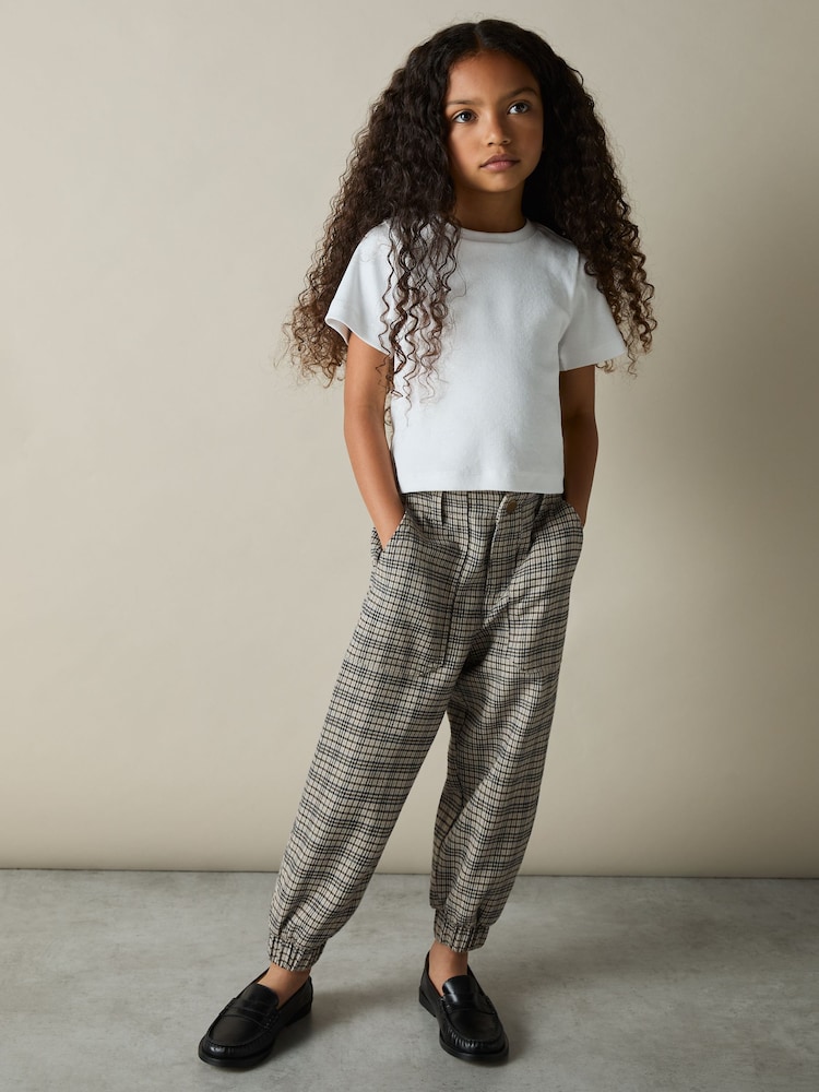 Reiss Grey Annika 13-14 yrs Check Woven Joggers - Image 2 of 4