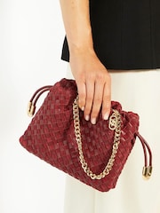 Dune London Red Primrose S Small Woven Drawstring Bag - Image 1 of 5