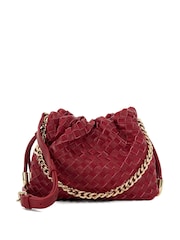 Dune London Red Primrose S Small Woven Drawstring Bag - Image 2 of 5