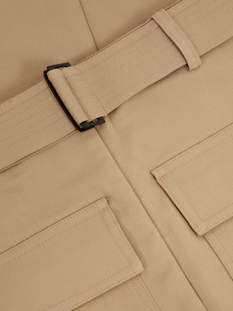 Reiss Camel Oakley Cargo Pencil Skirt With Cotton - Image 6 of 6