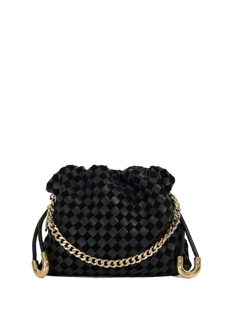 Dune London Black Primrose S Small Woven Drawstring Bag - Image 2 of 4
