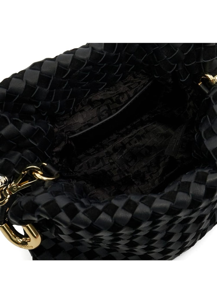 Dune London Black Primrose S Small Woven Drawstring Bag - Image 4 of 4