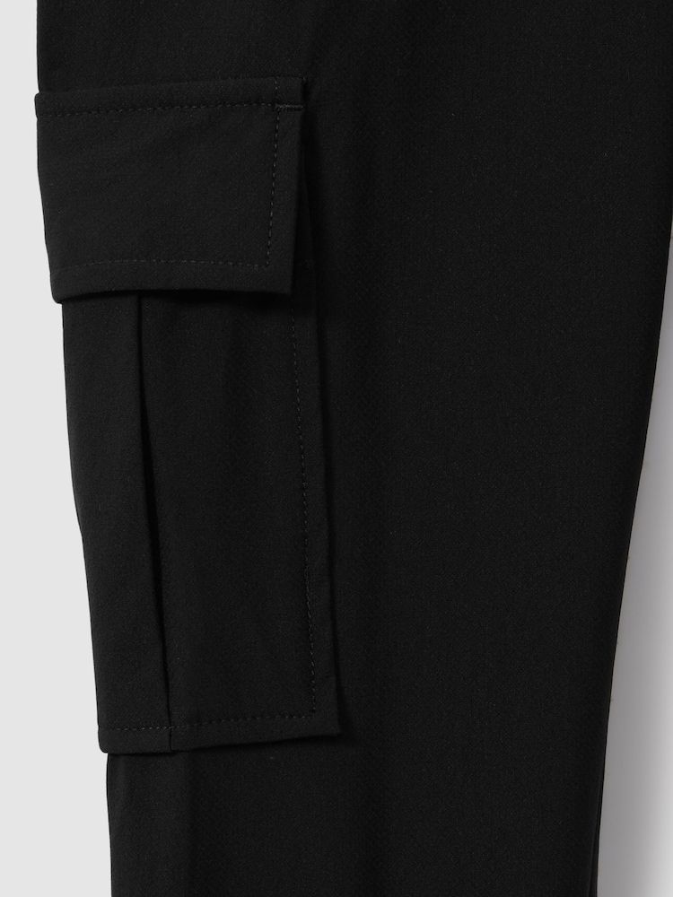 Reiss Black Lucian Technical Drawstring Trousers - Image 4 of 4