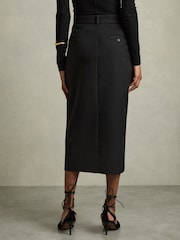 Reiss Black Oakley Cargo Pencil Skirt With Cotton - Image 6 of 7