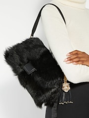 Dune London Black Chrome Chelsea Pillow Leather Shoulder Bag - Image 1 of 6