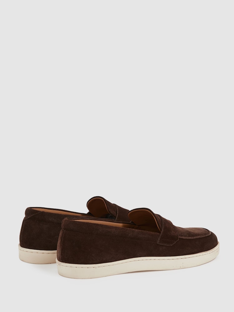Buy Harrys Of London Suede Penny Loafers from Next USA display picture 3