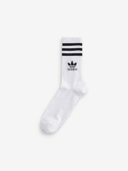 adidas Originals White 3 Stripe Crew Socks 10 Pack - Image 8 of 11