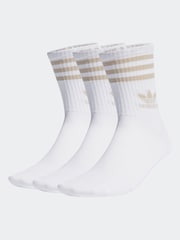 adidas Originals White 3 Stripe Crew Socks - Image 1 of 1