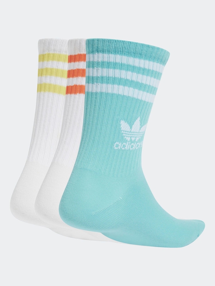 Weiß/Aqua - adidas Originals Wadenlange Socken, 3er-Pack - Bild 2 von 2