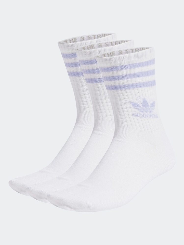 أبيض/أرجواني - حزمة من 3 - حزمة من 3 جوارب متوسطة الطول من adidas originals - صورة 1 من 1 أبيض/أرجواني - حزمة من 3 - حزمة من 3 جوارب متوسطة الطول من adidas originals - صورة 1 من 1