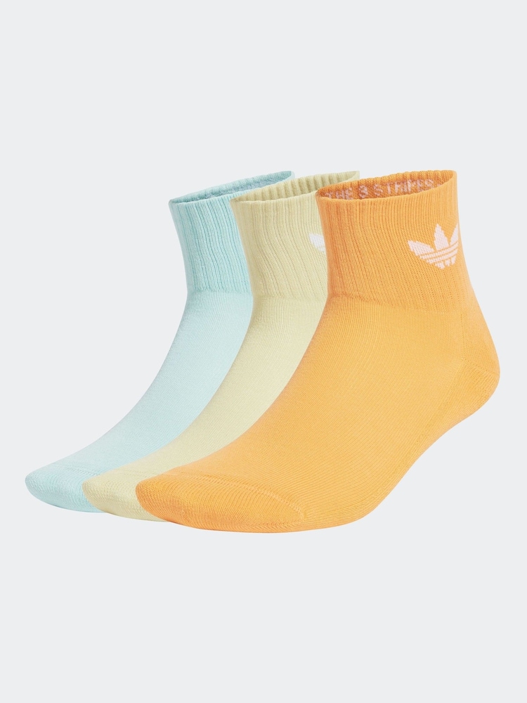 adidas Originals Multi Mid Ankle Socks 3 Pack - Image 1 of 2