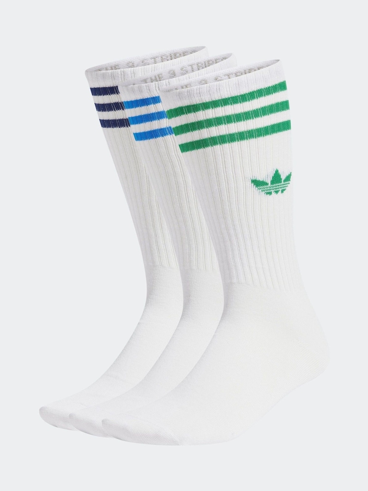 Белый/зеленый - adidas Originals High Crew Socks - Image 1 of 1