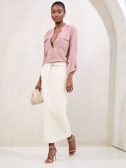 Lipsy Pink Zip Front Utility Pocket Blouse - Image 3 of 4