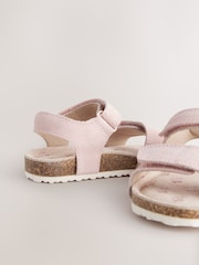 Pink Suede Wide Fit (G) Touch Fastening Corkbed Sandals - Image 5 of 5