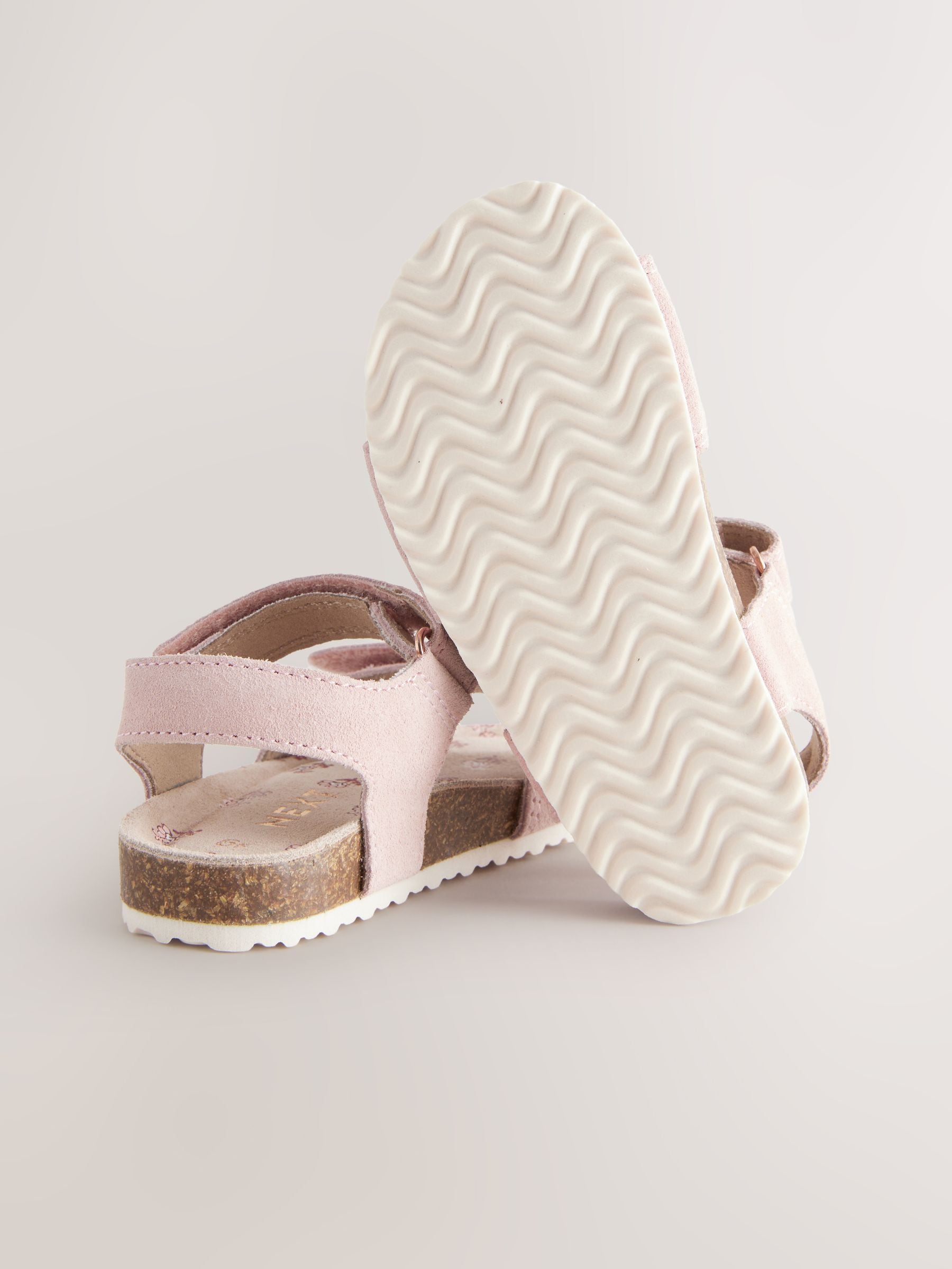 Buy Pink Suede Standard Fit (F) Touch Fastening Corkbed Sandals from Next  Germany