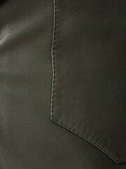 Jigsaw Green Leather Barrel Leg Trousers - Image 6 of 6