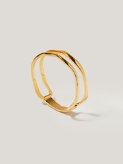 Jigsaw Gold Tone Organic Wave Bangle - Image 2 of 4