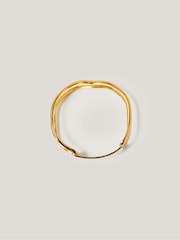 Jigsaw Gold Tone Organic Wave Bangle - Image 3 of 4