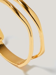 Jigsaw Gold Tone Organic Wave Bangle - Image 4 of 4