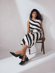 Black Forever Comfort® Square Toe Block Heel Slingbacks Shoes - Image 3 of 4