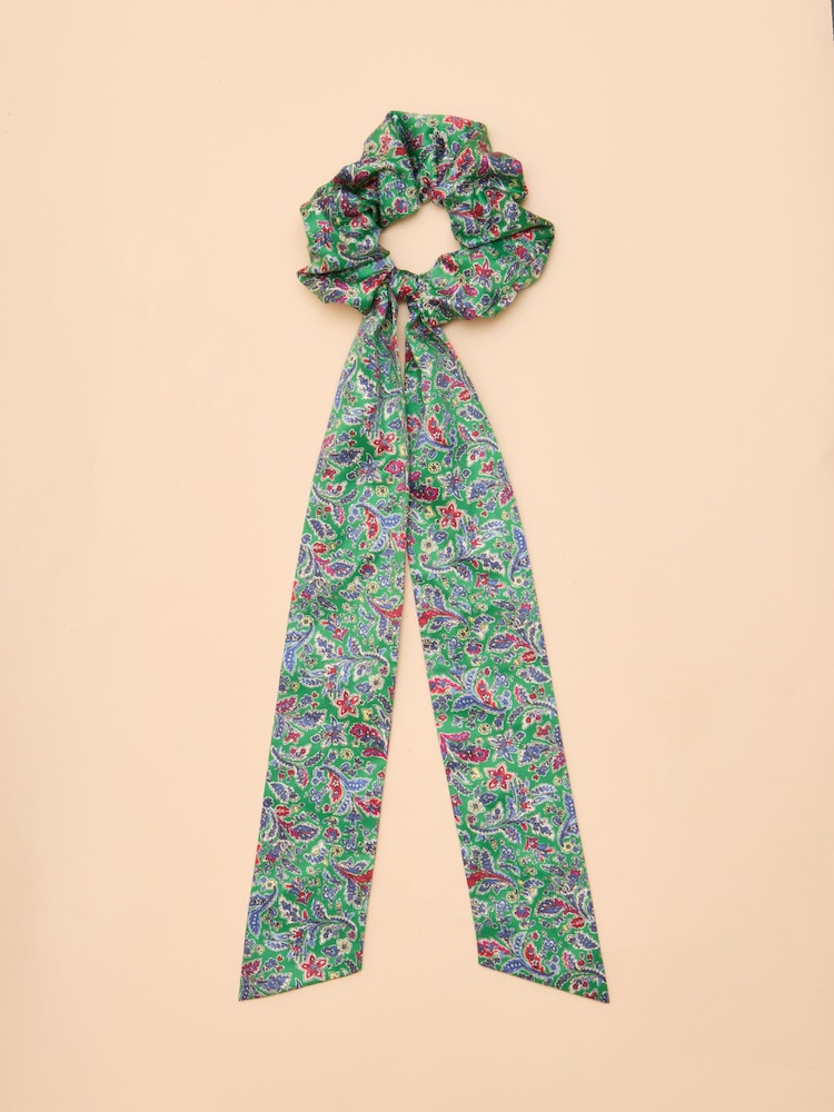 Joules Elissia Green/Pink Scarf Scrunchie - Image 1 of 3