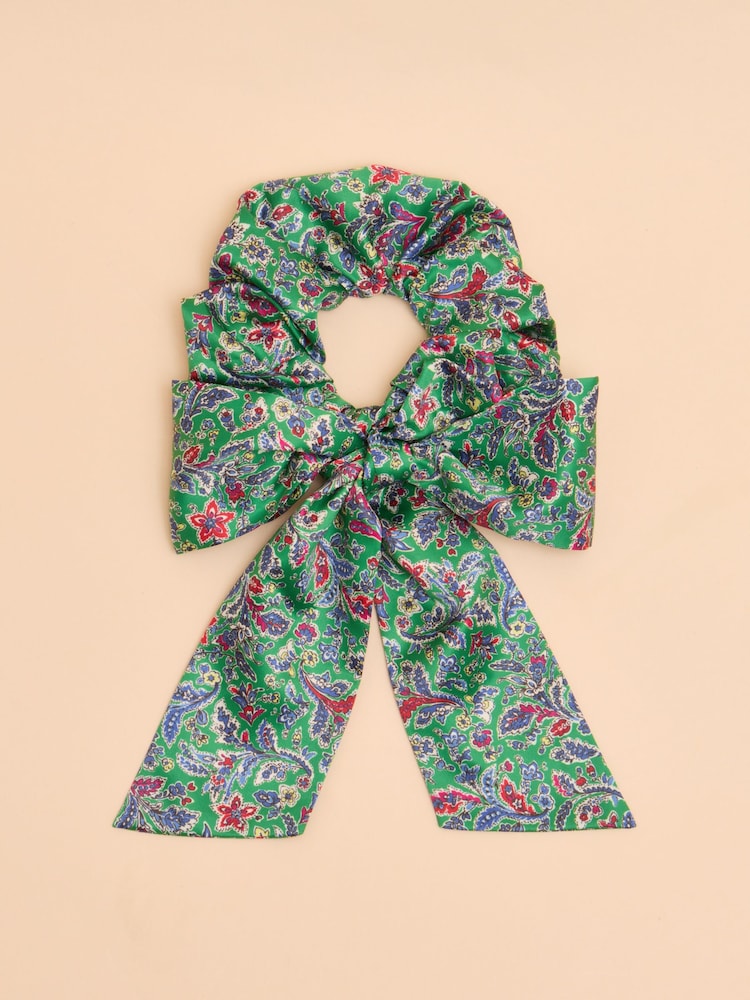 Joules Elissia Green/Pink Scarf Scrunchie - Image 2 of 3