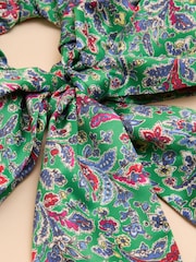 Joules Elissia Green/Pink Scarf Scrunchie - Image 3 of 3