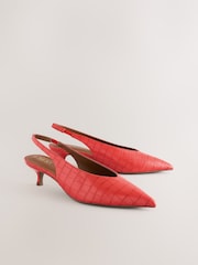 Orange Standard/Wide Fit Forever Comfort® Point Toe Low Slingback Kitten Heels - Image 1 of 6