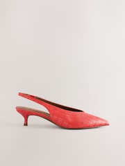 Orange Standard/Wide Fit Forever Comfort® Point Toe Low Slingback Kitten Heels - Image 2 of 6