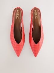 Orange Standard/Wide Fit Forever Comfort® Point Toe Low Slingback Kitten Heels - Image 3 of 6
