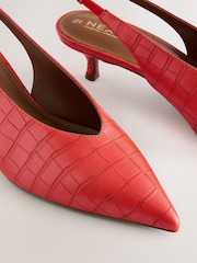 Orange Standard/Wide Fit Forever Comfort® Point Toe Low Slingback Kitten Heels - Image 6 of 6