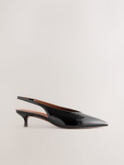 Black Standard/Wide Fit Forever Comfort® Point Toe Low Slingback Kitten Heels - Image 3 of 5