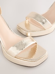 Gold Forever Comfort® Square Toe Platform Flare Heels - Image 5 of 5