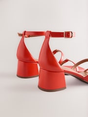 Orange Standard/Wide Fit Forever Comfort® Square Toe Low Block Heel Multi Buckle Sandals - Image 7 of 8