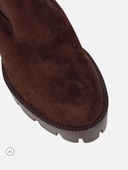 Simmi London Brown Suede Chunky Platform Block Heel Boots - Image 4 of 4