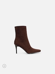 Simmi London Brown Peter Heeled Ankle Boots - Image 2 of 4