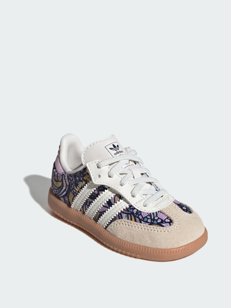 adidas Originals White Liberty Samba Comfort Closure Elastic Lace Shoes - Image 1 of 5 adidas Originals White Liberty Samba Comfort Closure Elastic Lace Shoes - Image 1 of 5