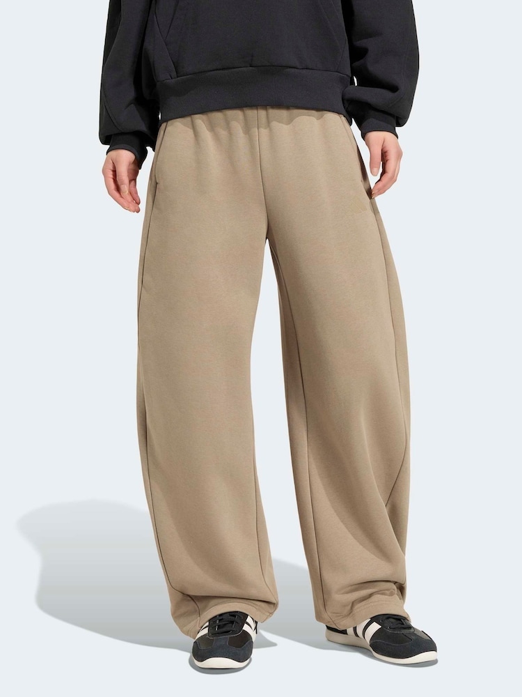 adidas Cream Essentials Contemporary Fleece Barrel Joggers - Image 1 of 6 adidas Cream Essentials Contemporary Fleece Barrel Joggers - Image 1 of 6