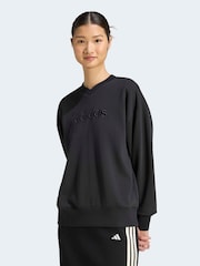 adidas Seasonal Essentials Satin V-Neck Sweatshirt - Image 1 of 6