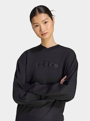adidas Seasonal Essentials Satin V-Neck Sweatshirt - Image 4 of 6
