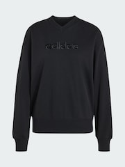 adidas Seasonal Essentials Satin V-Neck Sweatshirt - Image 6 of 6