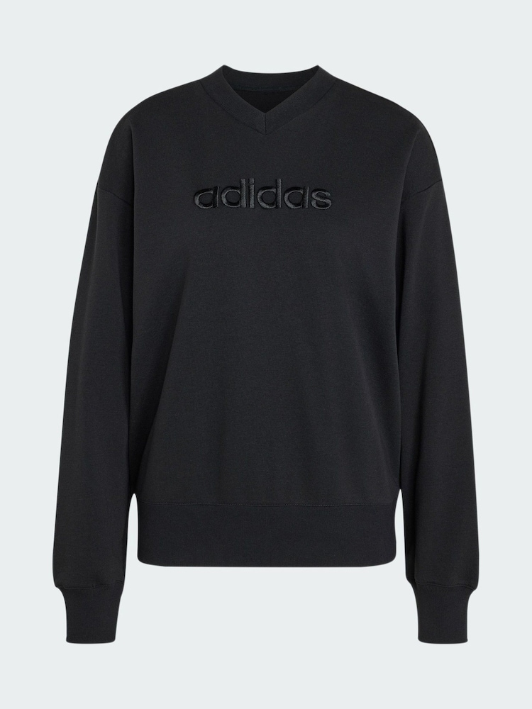 adidas Seasonal Essentials Satin V-Neck Sweatshirt - Image 6 of 6