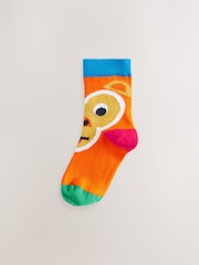 Blue/Ecru/Red Nursery Alphabet Print Rich Socks 5 Pack - Image 4 of 8