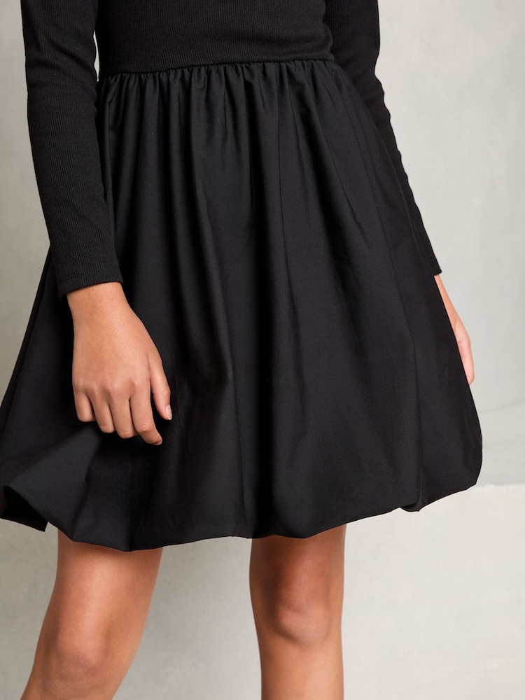 Noir - Lipsy Robe Manches longues à ourlet bulle (5-16ans) - Image 3 of 4