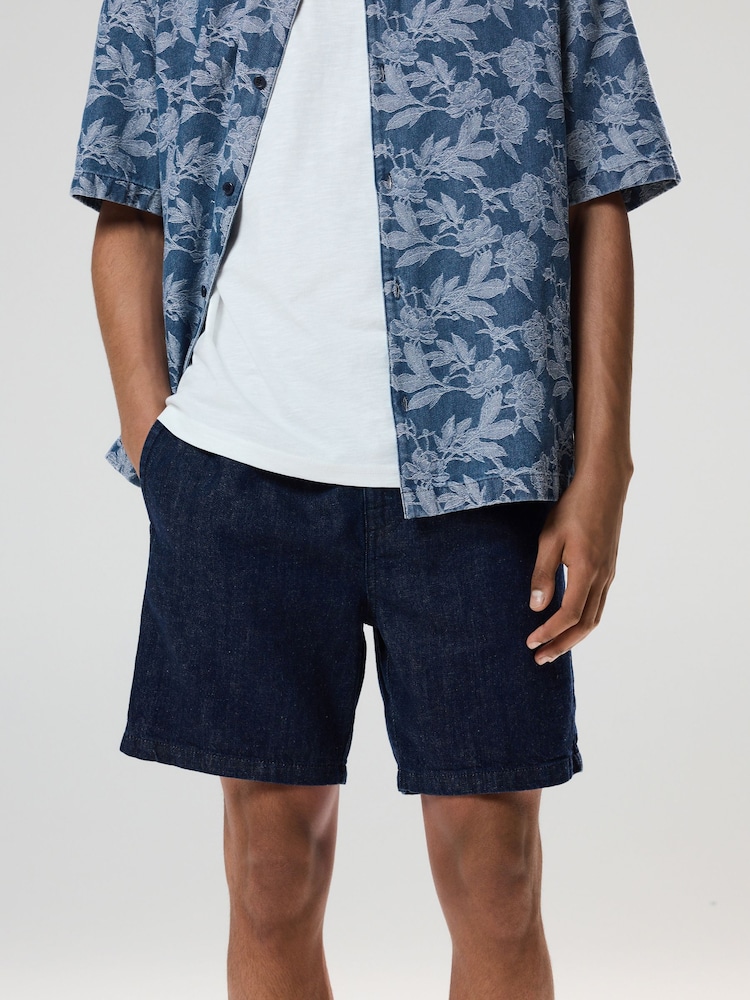 Indigo Blue Denim Drawstring Shorts - Image 1 of 11