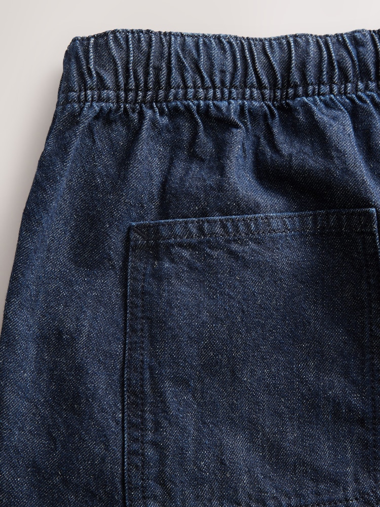 Indigo Blue Denim Drawstring Shorts - Image 11 of 11