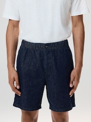Indigo Blue Denim Drawstring Shorts - Image 3 of 11