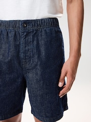 Indigo Blue Denim Drawstring Shorts - Image 6 of 11