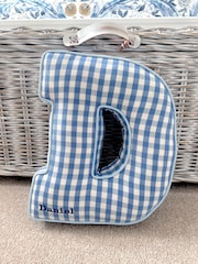 Embroidered Letter Cushion in Blue Gingham by Jonnys Sister - Image 4 of 4